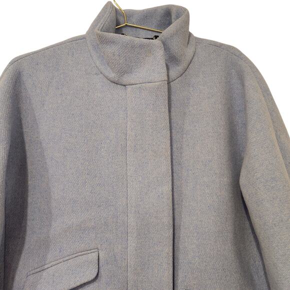 J.Crew Cocoon light blue coat in Italian stadium cloth wool size 14 - Picture 7 of 12